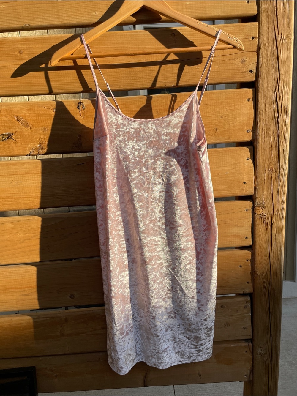 Victoria's Secret Blush Pink Crushed Velvet Slip Chemise